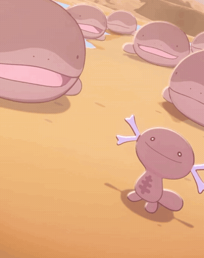 Group Of Pink Whales With Mouths Open GIF