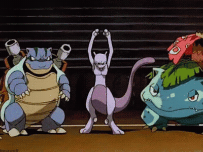 Group Of Pokemon Standing On Field GIF