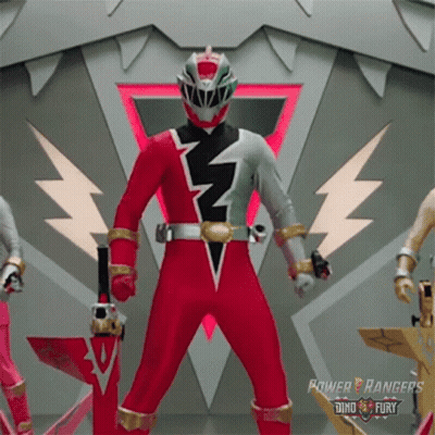 Group Of Power Rangers Standing Together GIF