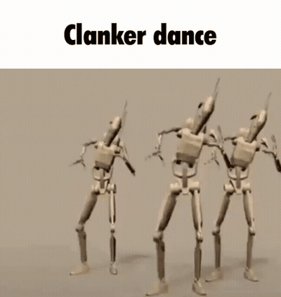 Group Of Robots Dancing Clanker Dance GIF