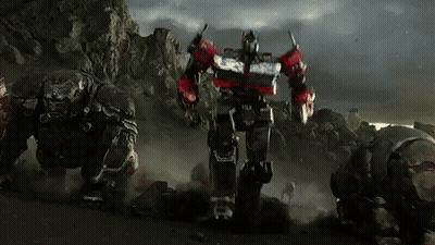 Group Of Robots On Rocky Hillside GIF