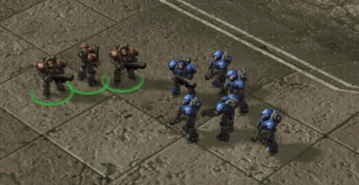 Group Of Robots Surrounded By Green Circle GIF