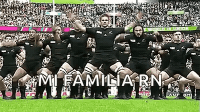 Group Of Rugby Players Doing Haka GIF