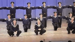 Group Of Sailors Russian Dance GIF