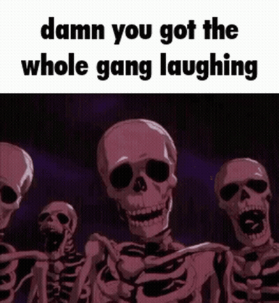 Group Of Skeletons Laughing GIF