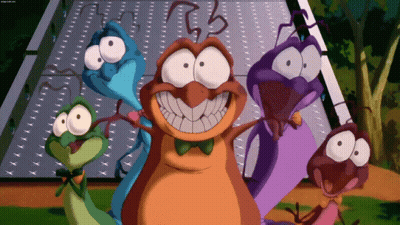 Group Of Smiling Cartoon Characters GIF