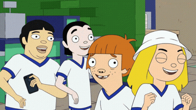 Group Of Smiling Cartoon Characters GIF