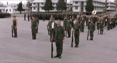 Group Of Soldiers Standing In Line GIF