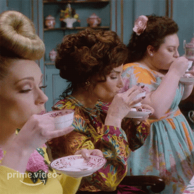 Group Of Women Drinking Tea GIF