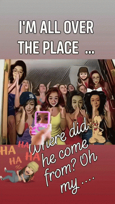 Group Of Women Posing I'm All Over The Place GIF