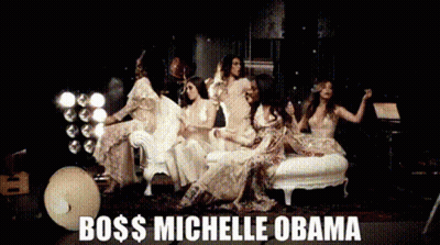 Group Of Women Sitting On Couch Boss Michelle Obama GIF