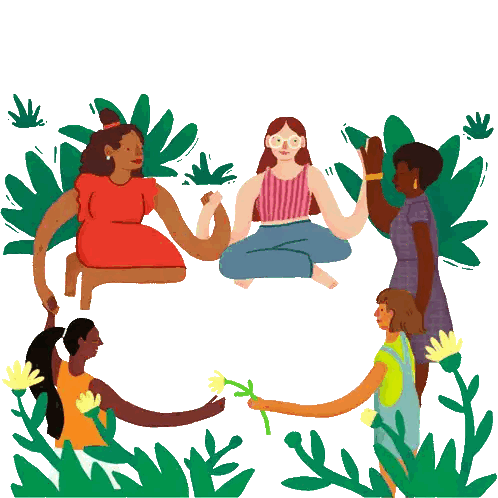 Group Of Women With Best Friends Text Sticker