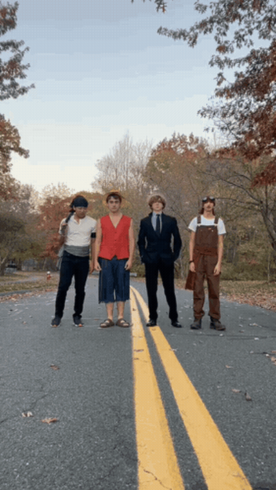 Group Of Young Men In Costumes GIF