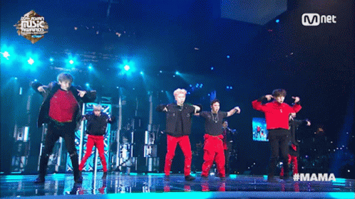 Group Of Young Men Performing At Mnet Music Awards GIF