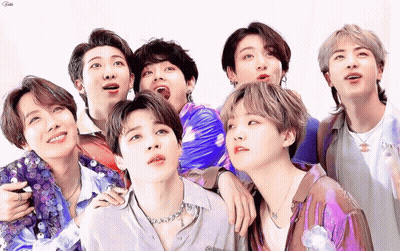 Group Of Young Men Posing One Wearing Jimin Necklace GIF