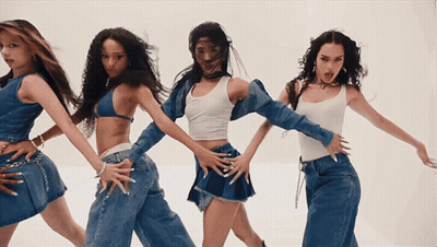 Group Of Young Women Dancing In A Line GIF