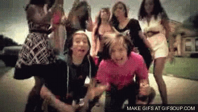 Group Of Young Women Dancing In Park GIF