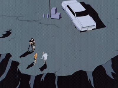 Group On Rocky Cliff With Purple Box GIF