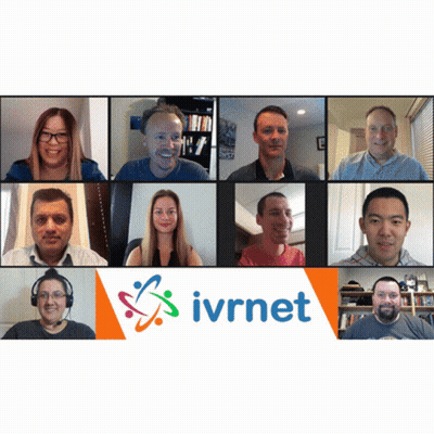 Group On Video Call With IVRNET Logo GIF