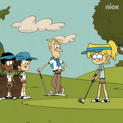 Group Playing Golf With Nick Logo GIF