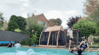 Group Playing In Swimming Pool GIF