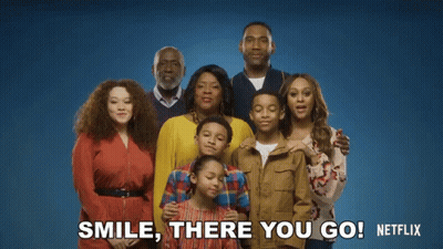 Group Posing For Picture Smile There You Go By Netflix GIF