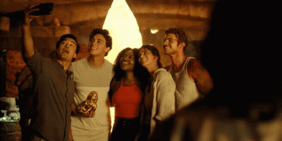 Group Posing For Picture With Selfie GIF
