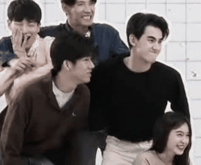 Group Posing In Bathroom GIF