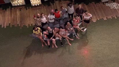 Group Posing On Couch GIF