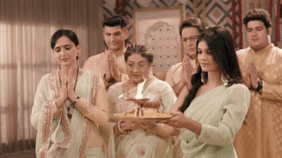Group Praying, Woman Holding Candle GIF