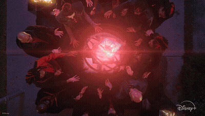 Group Putting Hands Together With Disney Plus Logo GIF