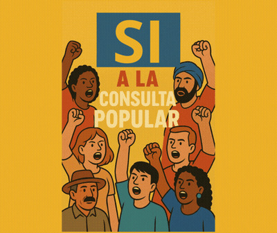 Group Raising Fists Si A La Consulta Popular GIF