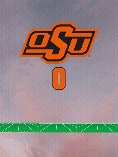 Group Riding Horses With Osu Flags GIF