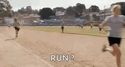Group Running On Track Asking Others To Run GIF