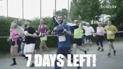 Group Running Race With 7 Days Left GIF