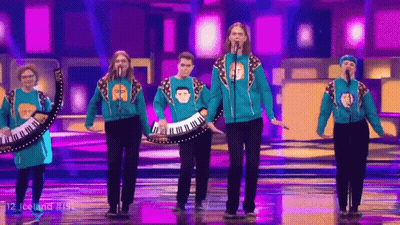 Group Singing On Stage With 12 Iceland GIF