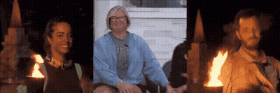 Group Sitting Around Fire With UC Shirt GIF