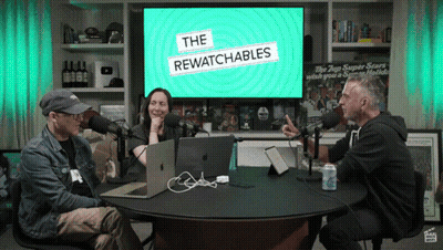 Group Sitting Around Rewatchables Green Screen GIF