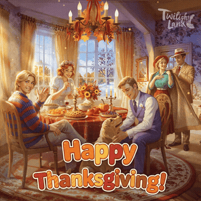 Group Sitting Around Table Happy Thanksgiving GIF