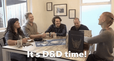 Group Sitting Around Table It's D&D Time GIF