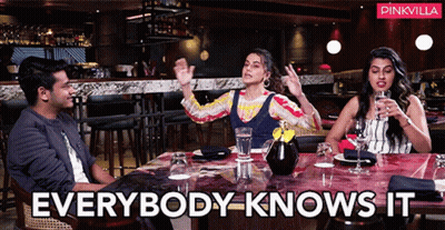 Group Sitting At Table Saying Everybody Knows It GIF