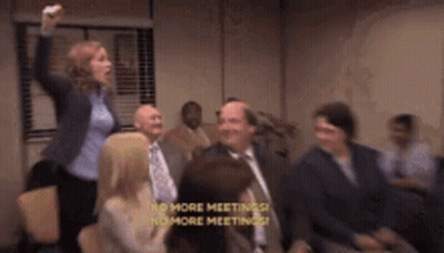Group Sitting At Table With Never Ending GIF
