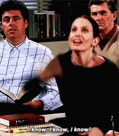 Group Sitting At Table Woman Saying I Know I Know I Know GIF