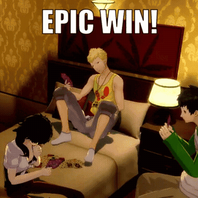 Group Sitting On Bed With Epic Win GIF