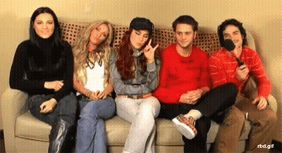 Group Sitting On Couch GIF