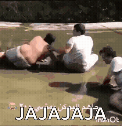 Group Sitting on Ground Saying Jajajaja