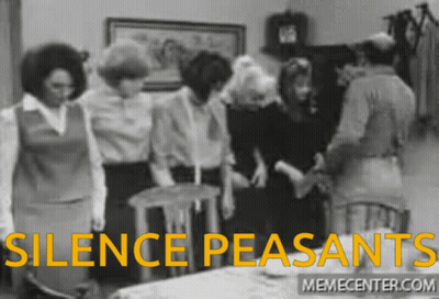 Group Standing Around Table Silence Peasants GIF