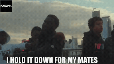 Group Standing I Hold It Down For My Mates GIF