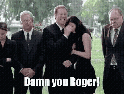 Group Standing In Cemetery Damn You Roger GIF
