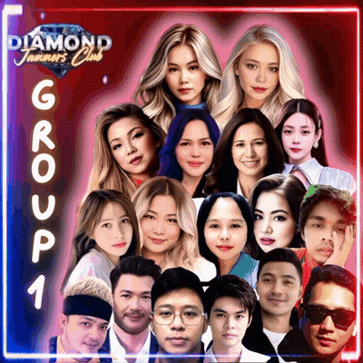 Group Standing In Front Of Diamond Tanners Club Poster GIF